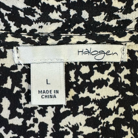 Halogen top women large 100% silk sleeveless zipper front ruffle vneck blouse - Picture 5 of 9